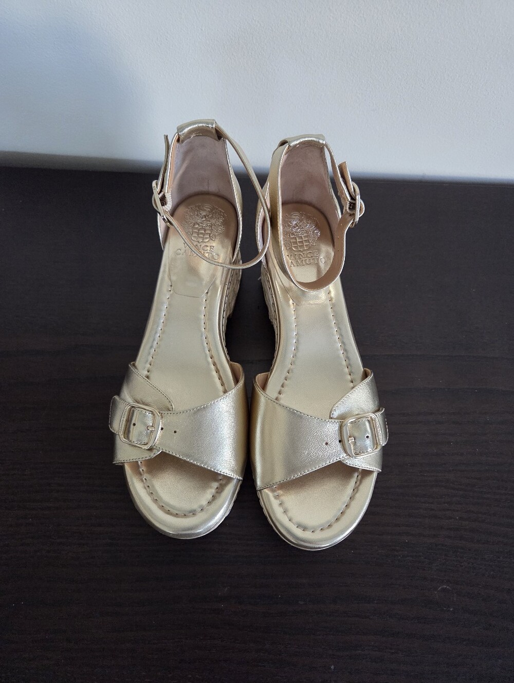 Vince Camuto Gold Ankle-Strap Women's Sandals